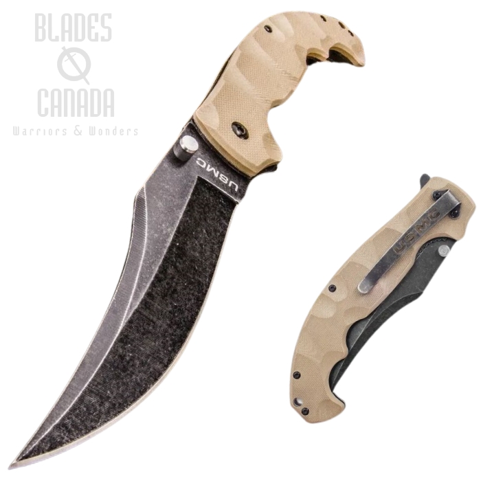 UC USMC Scorching Sands Flipper Folding Knife, Assisted Opening, G10 Tan, UC3214